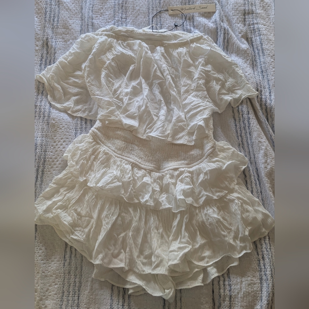 Mustard Seed Women's Romper, Size Medium, White, New With Tags, NEW!
